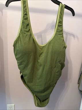 Fe Noel Olive Shimmer Scoop One-Piece Swimsuit